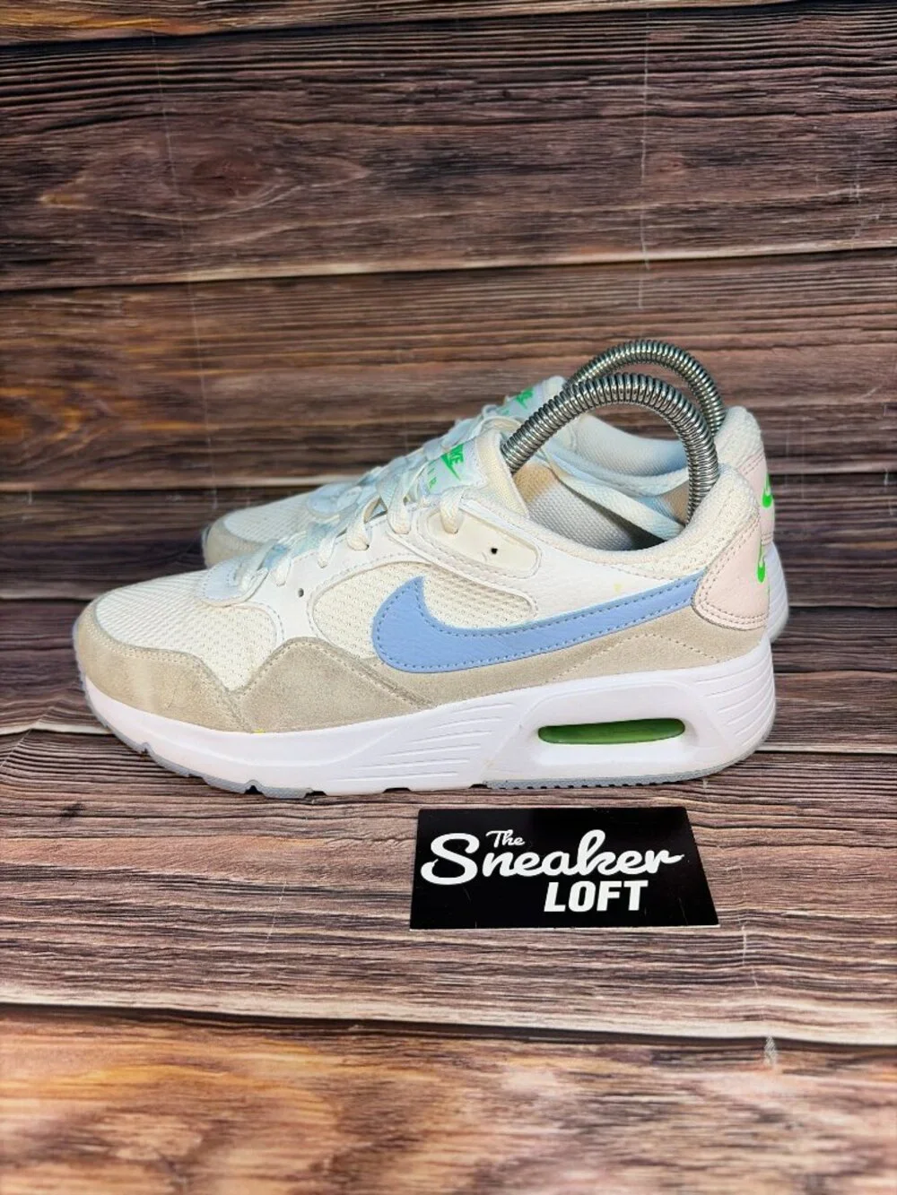 Nike Air Max SC Sneakers Women's White Cobalt‎ Blue Suede Shoes Size 7.5